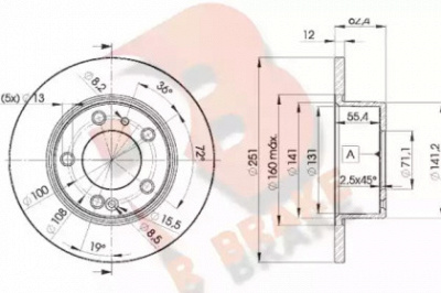 R BRAKE 78rbd21796 -  Тормозной диск